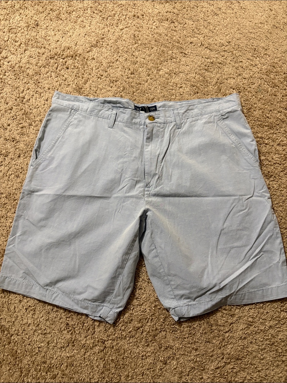U.S. Polo Assn. Light Blue Men's Flat Front Shorts